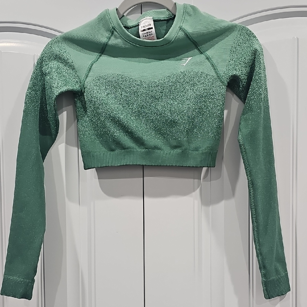 Gymshark Teal Long Sleeve Crop Top